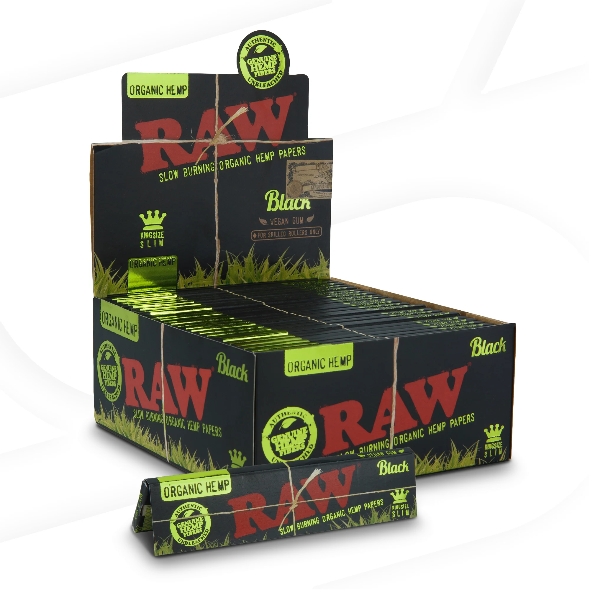 RAW Black King Size Slim Organic Hemp Rolling Papers - Image 4