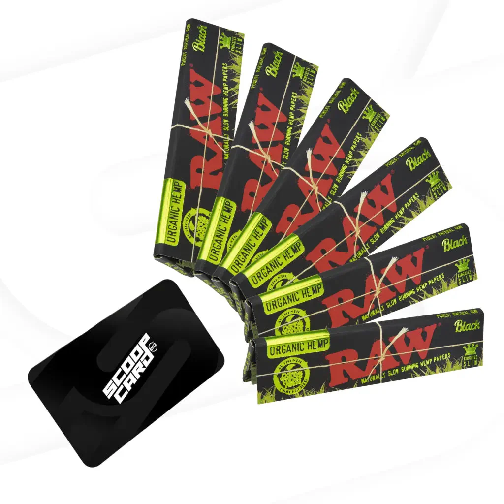 RAW Black King Size Slim Organic Hemp Rolling Papers - Image 5