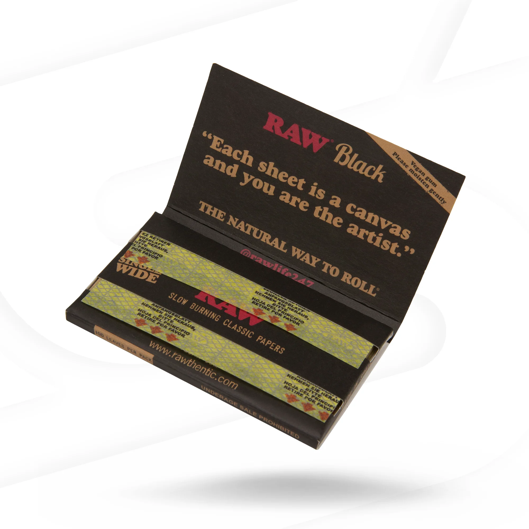 RAW Black Classic Single Wide Rolling Papers - Image 2