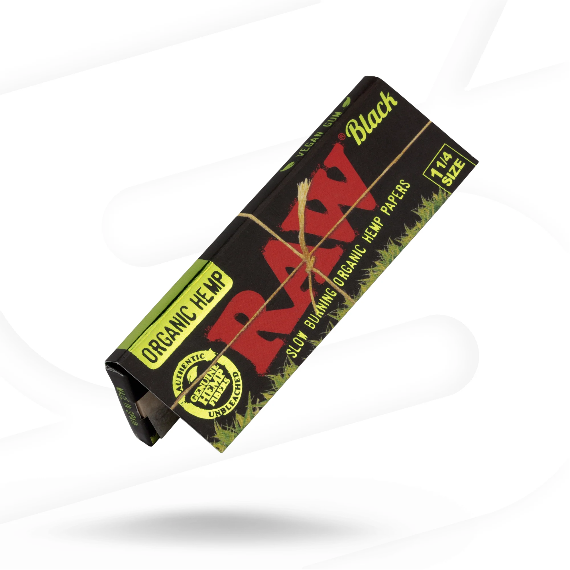 RAW Black 1 1/4 Organic Hemp Rolling Papers