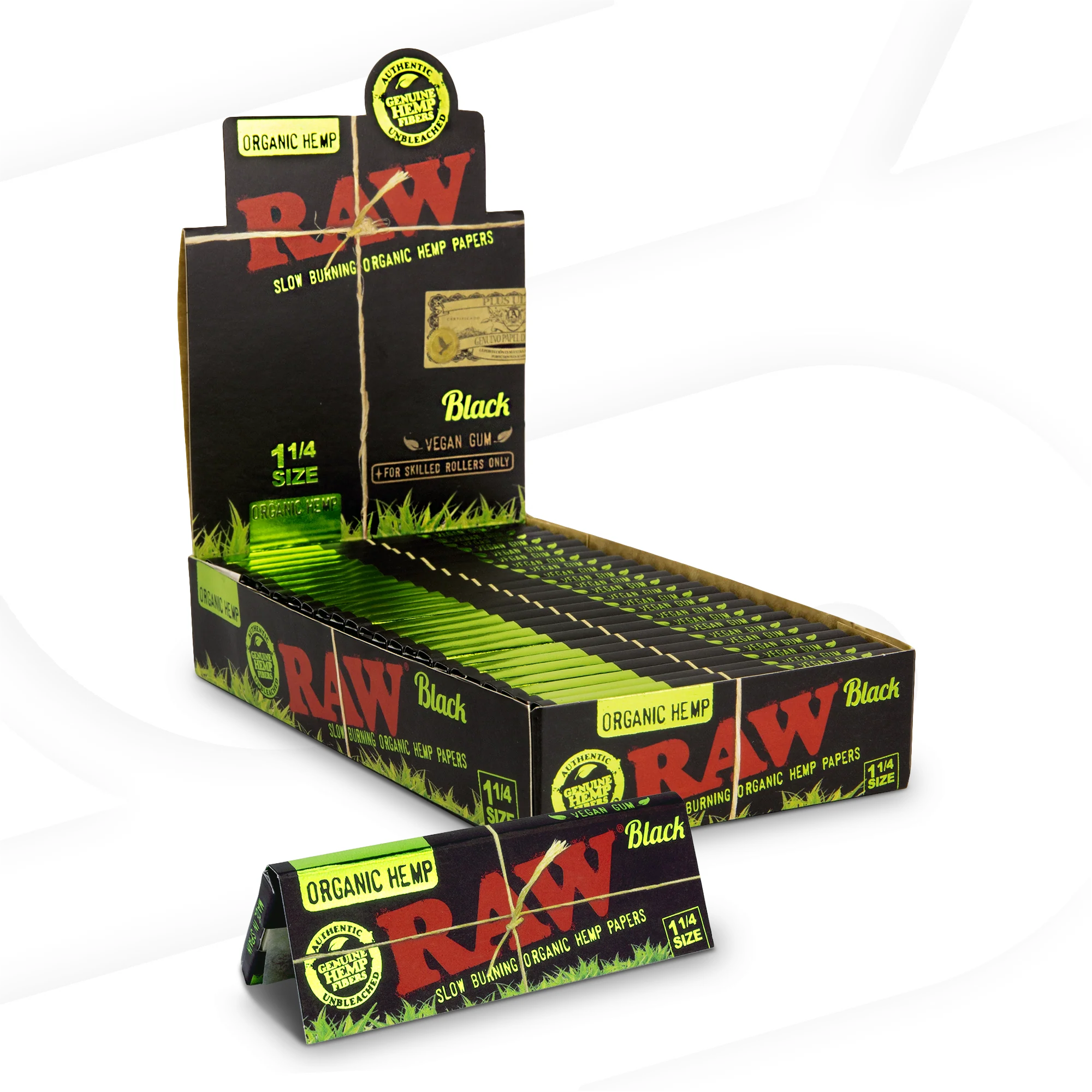 RAW Black 1 1/4 Organic Hemp Rolling Papers - Image 4