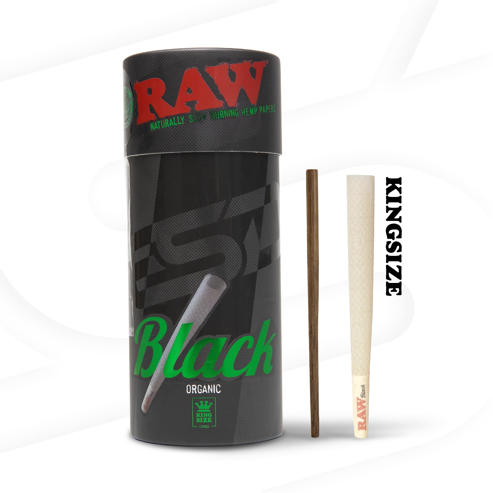 RAW Black Organic Hemp King Size Cones