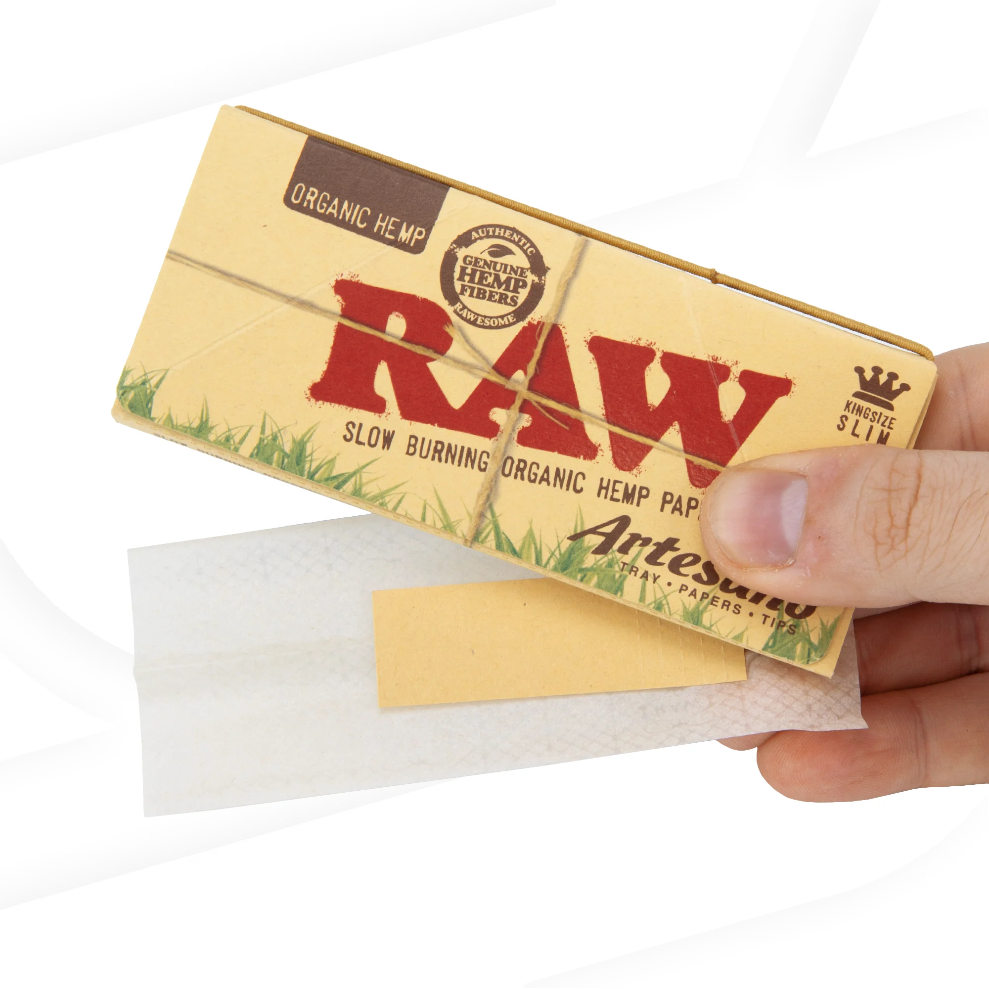 RAW Organic Hemp Artesano King Size Slim Rolling Papers - Image 3
