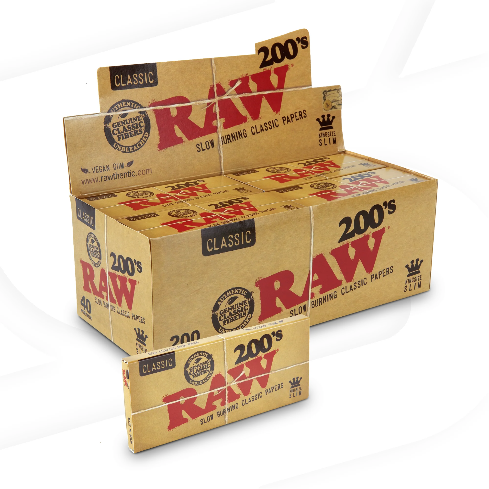 RAW Classic Creaseless King Size Slim Rolling Papers - 200 - Image 5