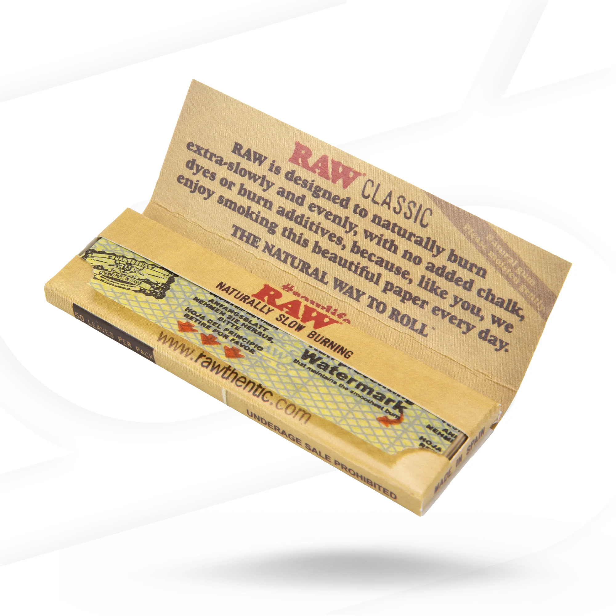 RAW Classic Cut Corners Single Wide Rolling Papers - Image 3