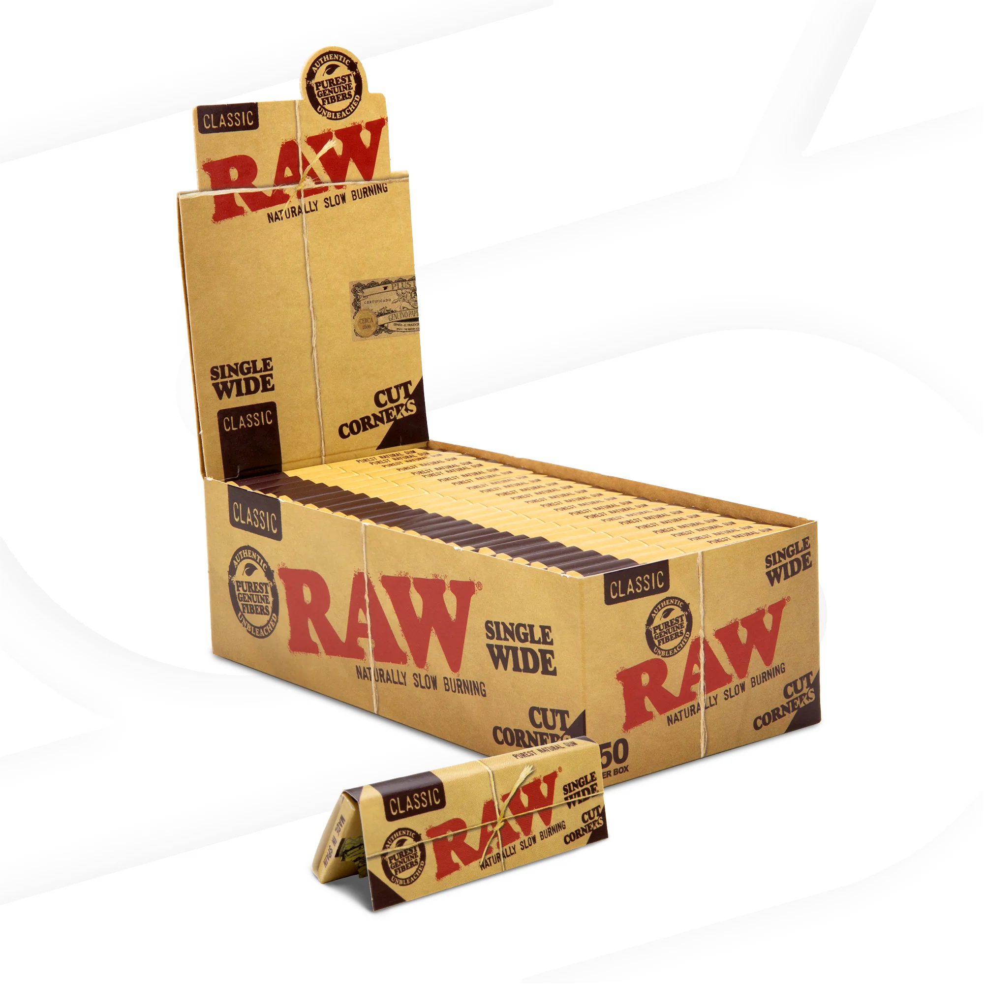RAW Classic Cut Corners Single Wide Rolling Papers - Image 4