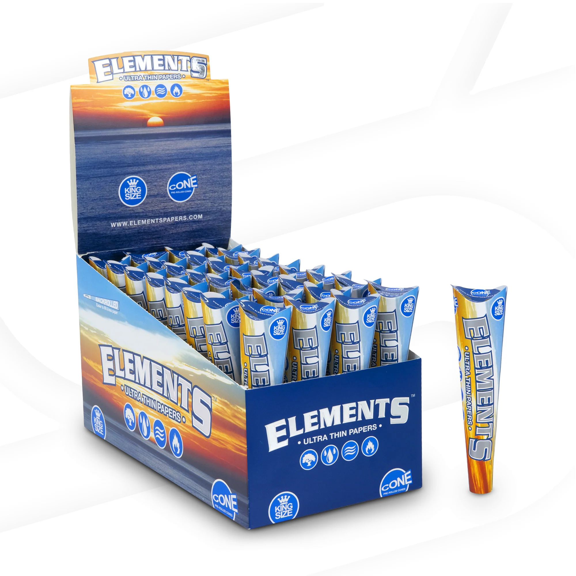Elements King Size Cones - 3 Pack - Image 5