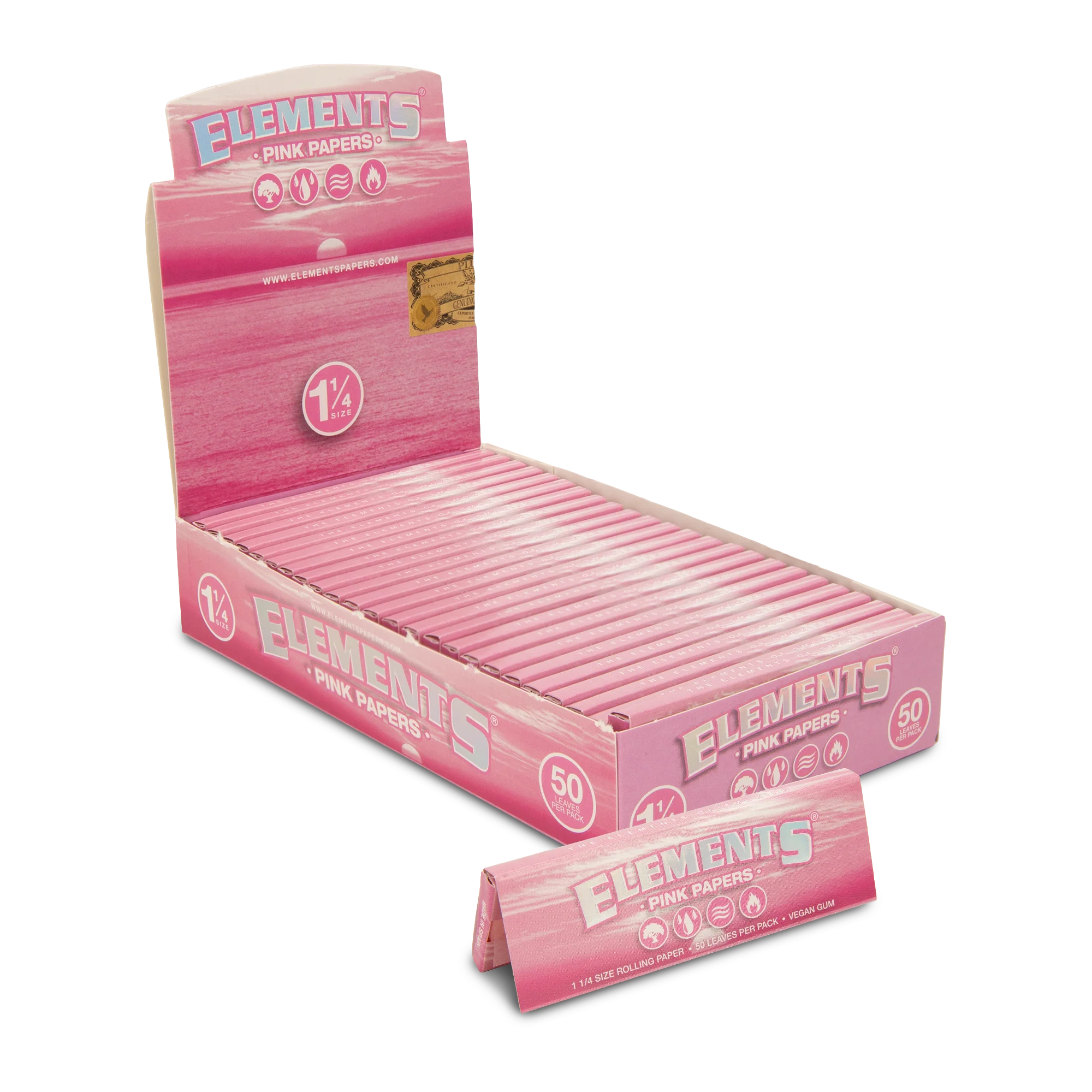 Elements Pink 1 1/4 Size Rolling Papers - Image 4