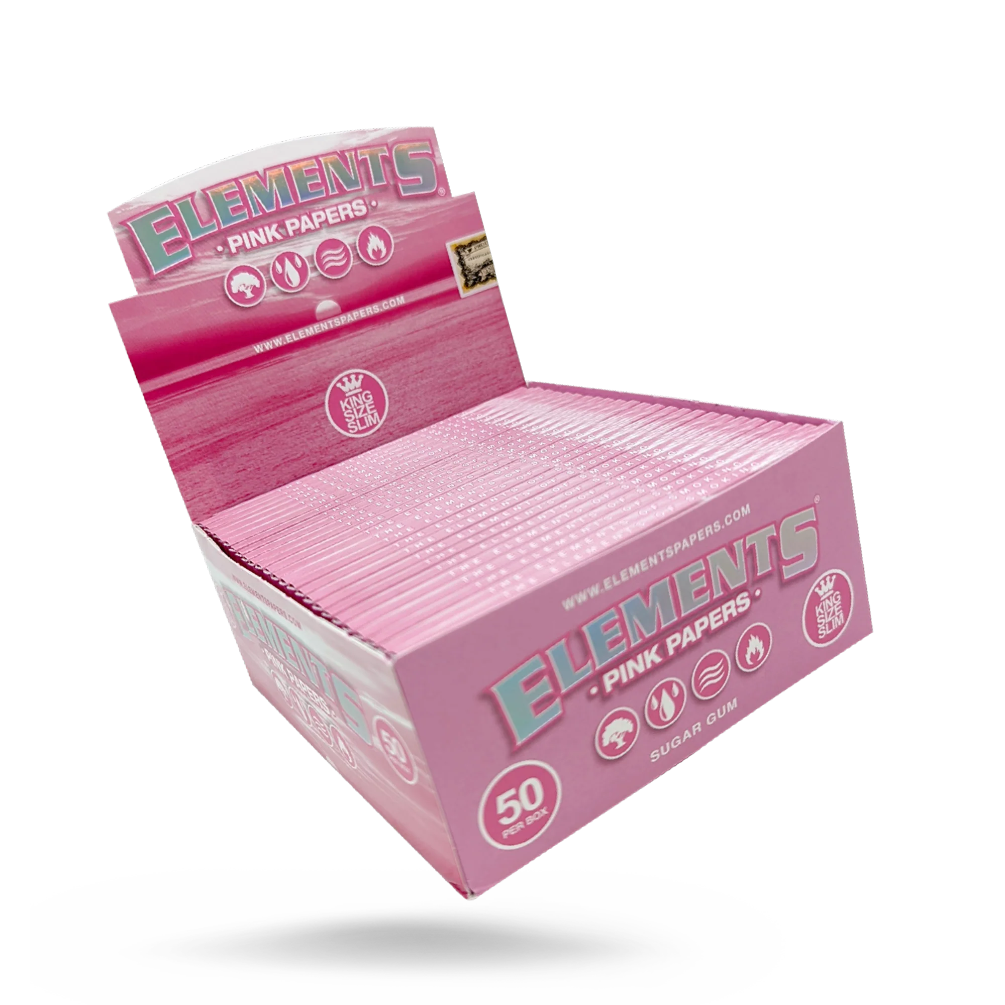 Elements Pink King Size Slim Rolling Papers - Image 3