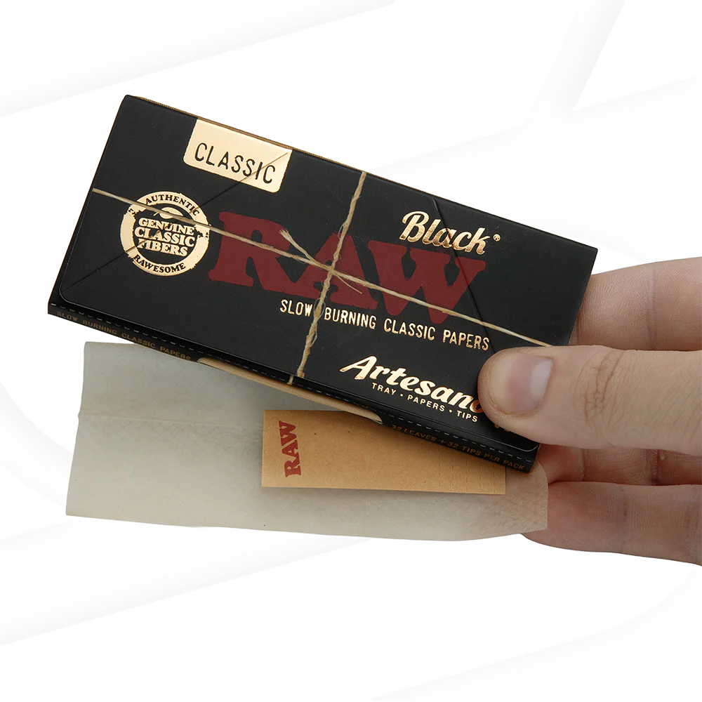 RAW Black Artesano King Size Slim Rolling Papers - Image 2