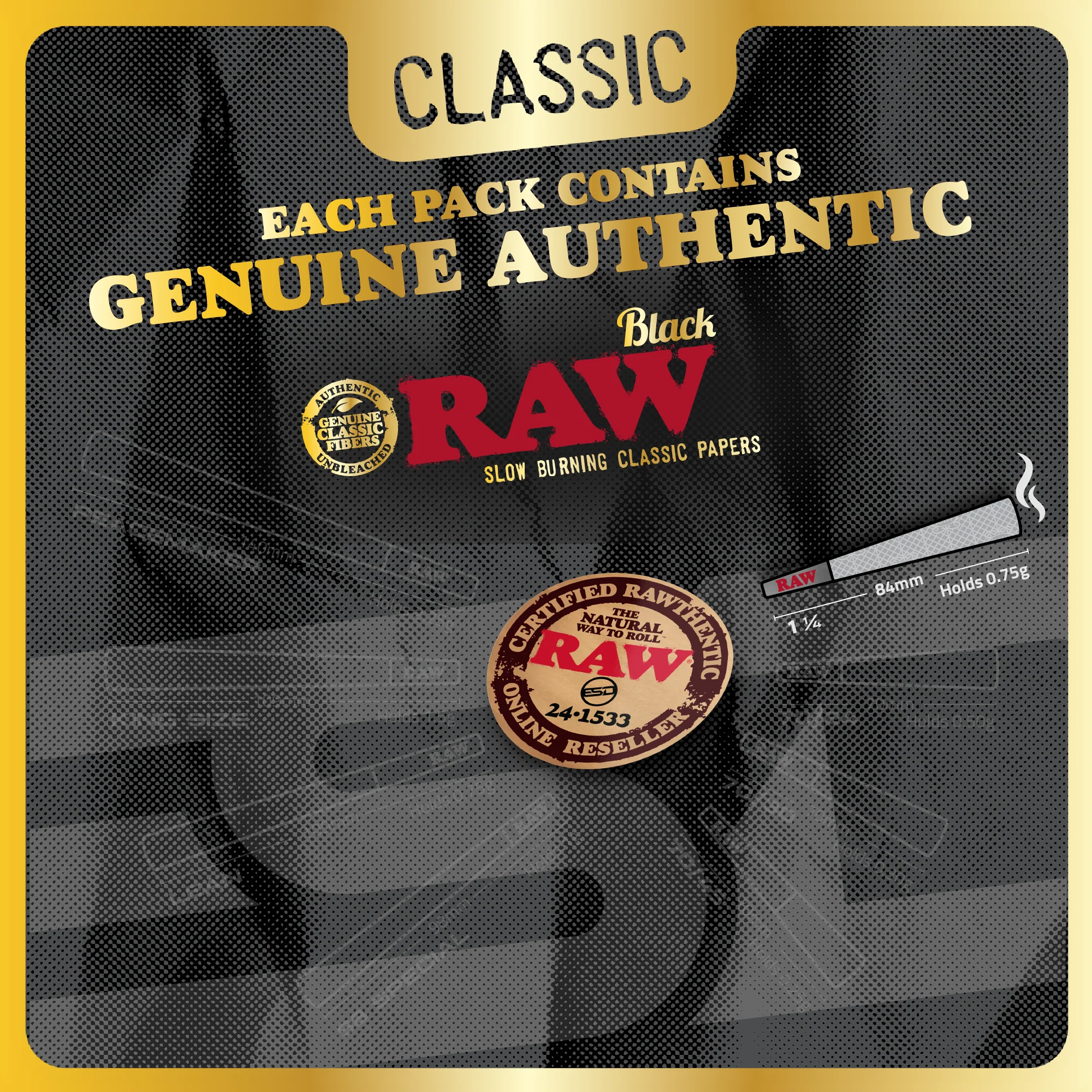 RAW Cones Black 1 1/4 Ultra Thin Pre Rolled Papers - Image 4