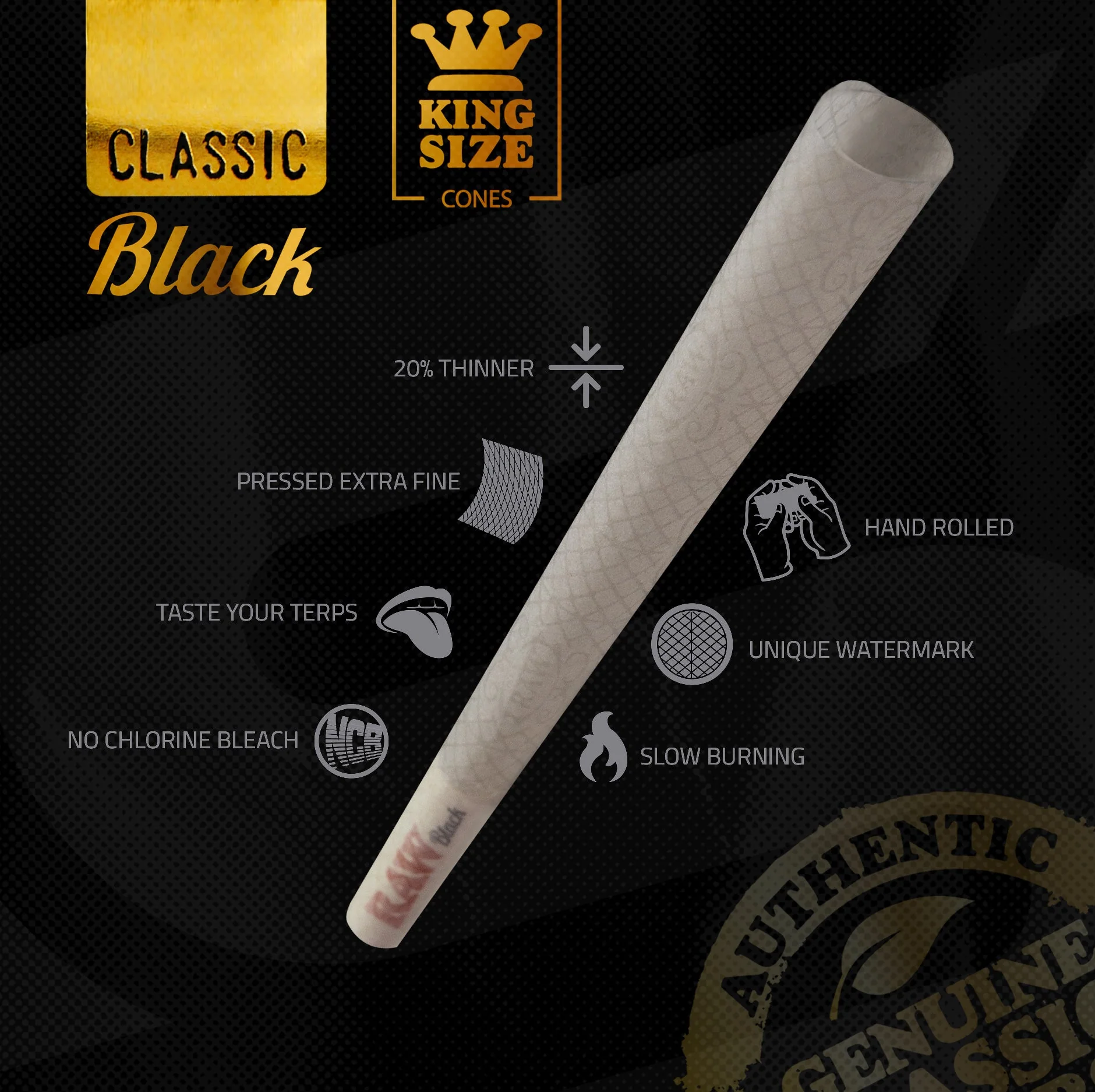 RAW Black King Size Cones - Image 5