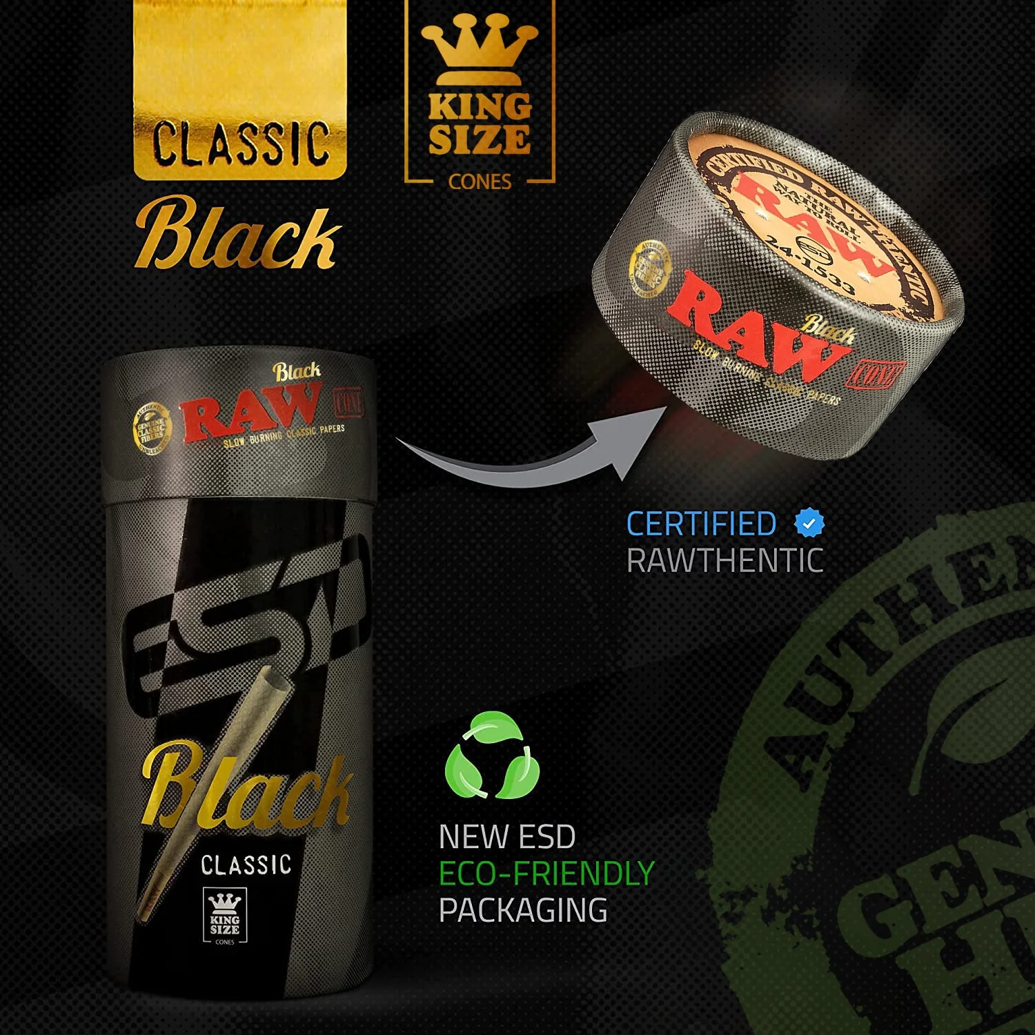 RAW Black King Size Cones - Image 6