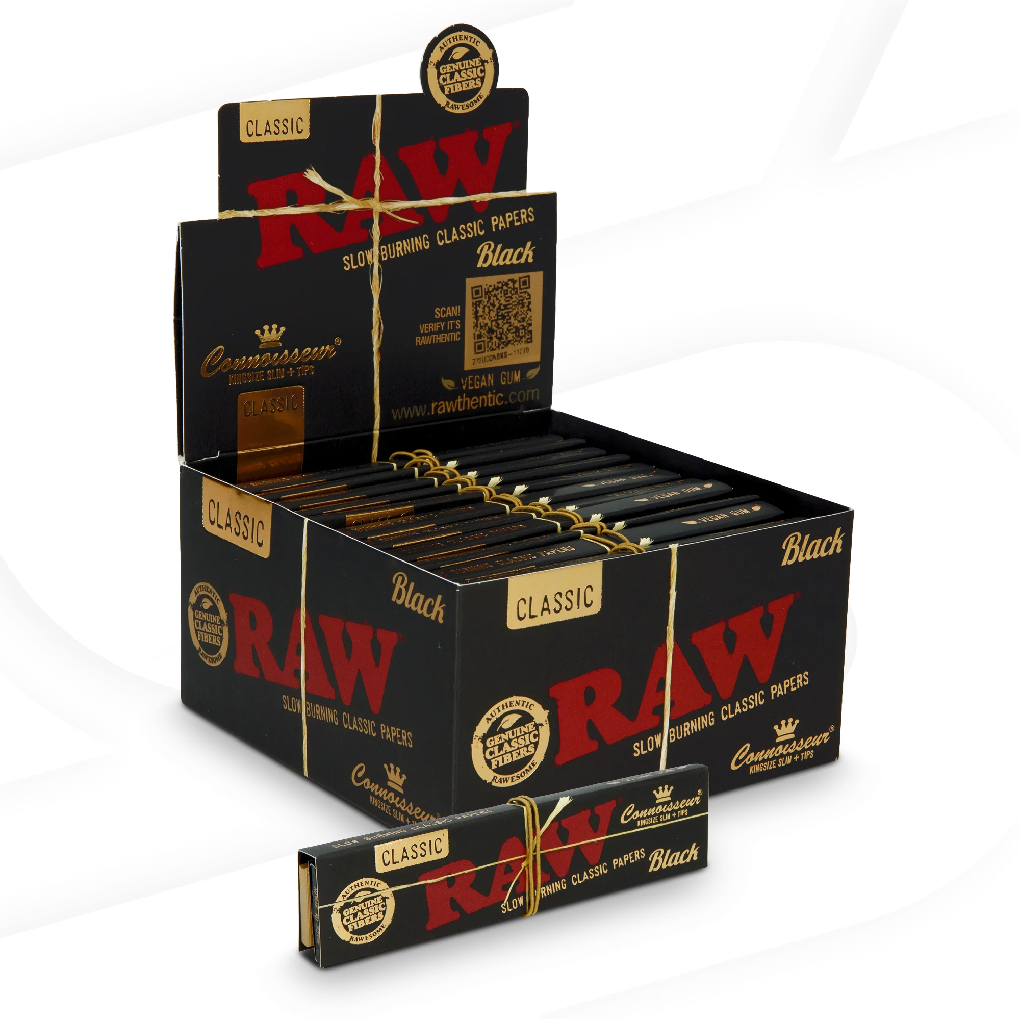 RAW Black Connoisseur King Size Slim Rolling Papers - Image 4