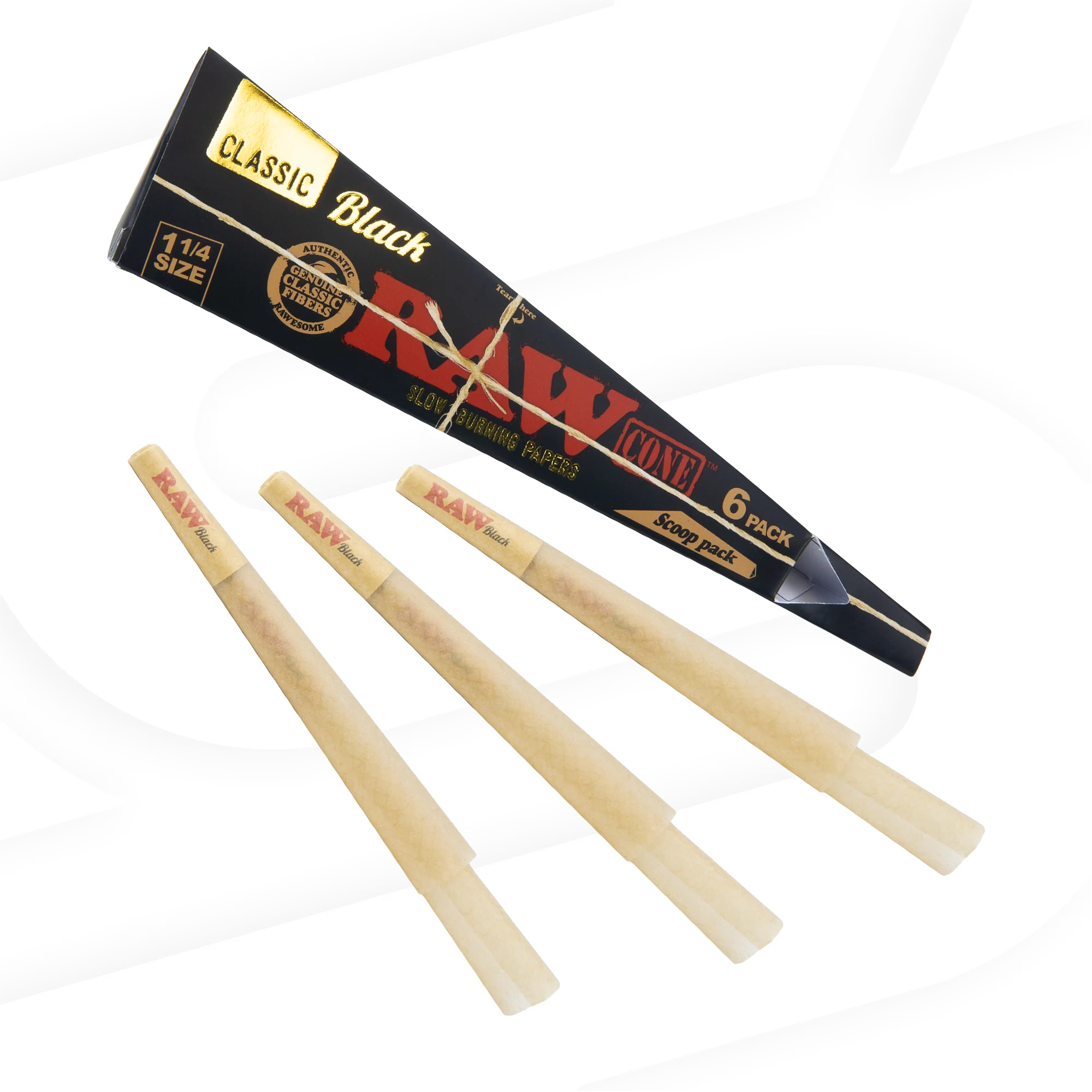 RAW Black Scoop Pack Cones - Image 8