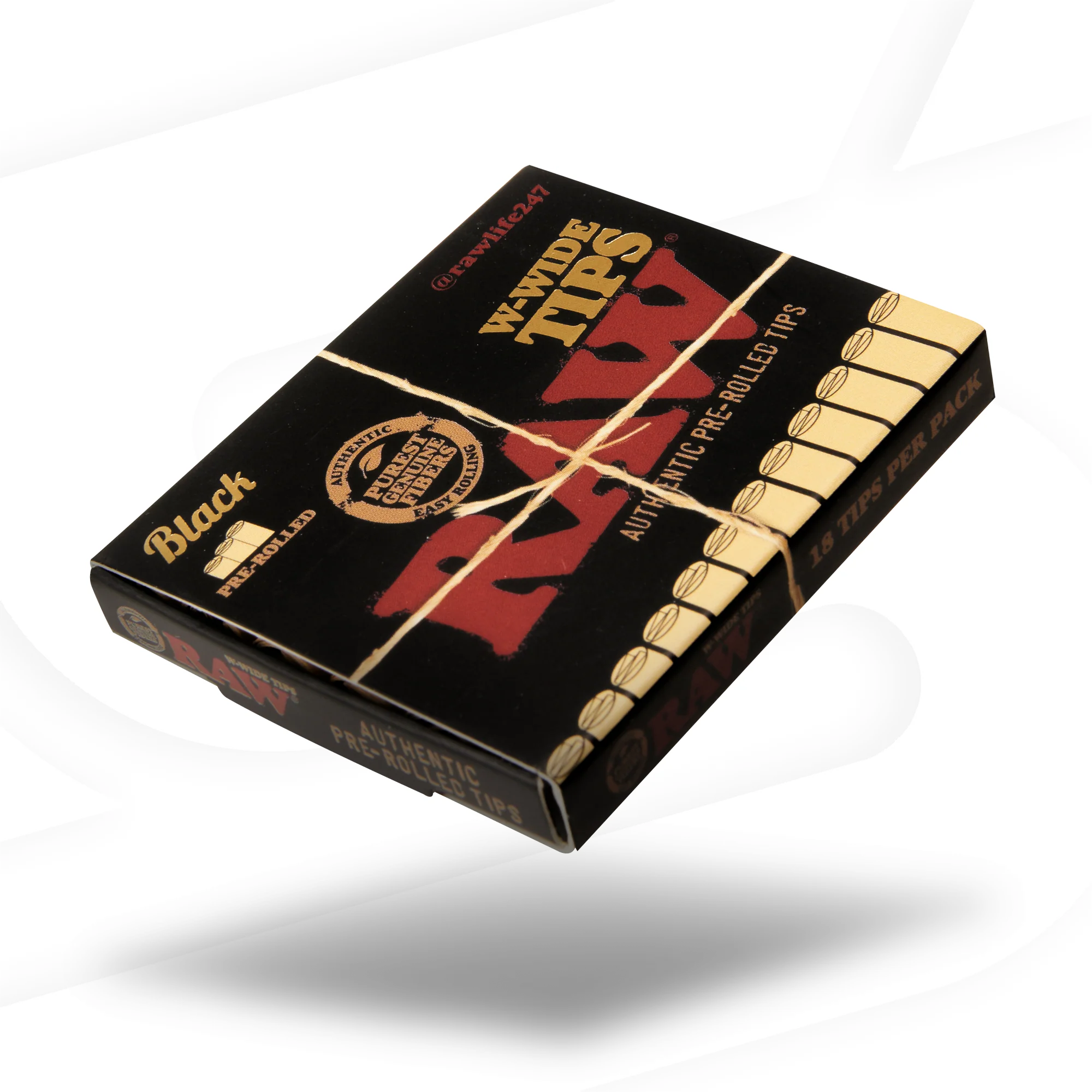 RAW Black W-Wide Pre-Rolled Tips - Image 2
