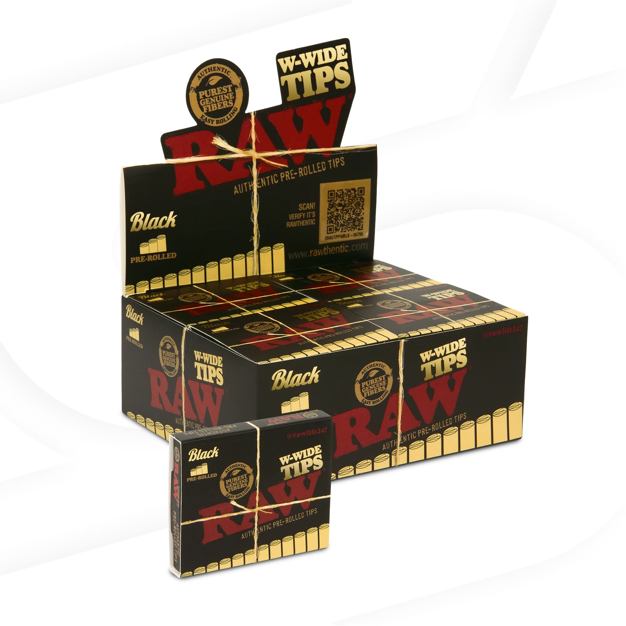 RAW Black W-Wide Pre-Rolled Tips - Image 5