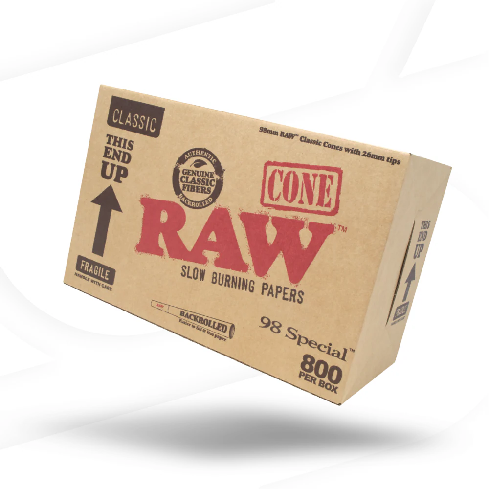 RAW Classic 98 Special Cones | Bulk Box | 800 Cones