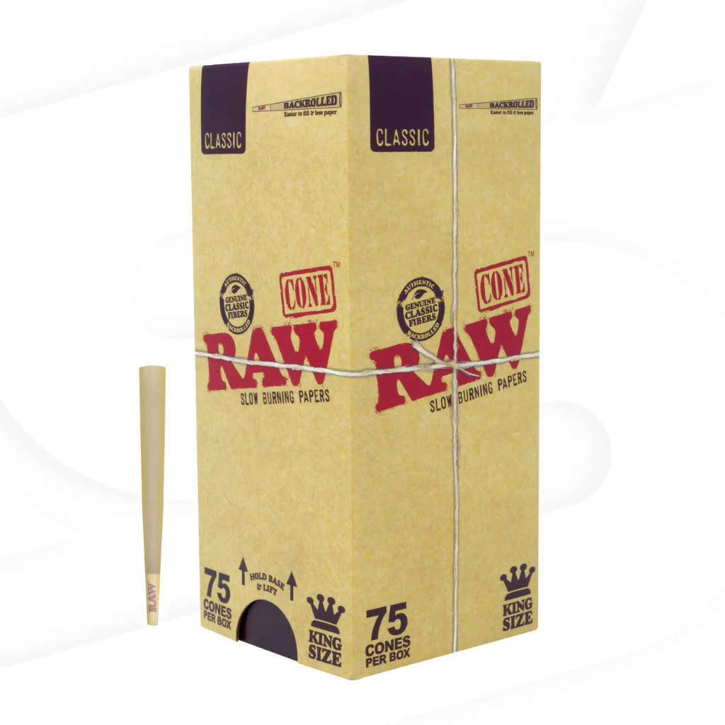 RAW Classic King Size Backrolled Cones | 75 Count