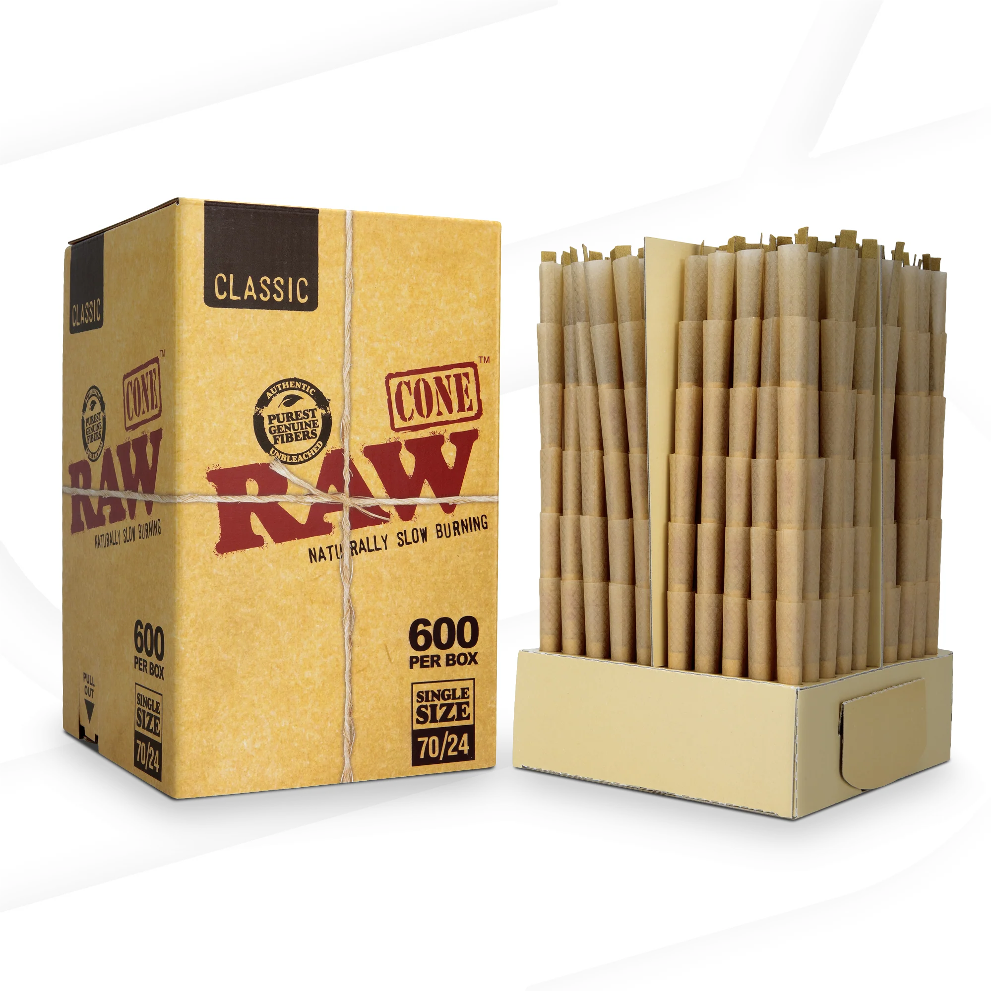 RAW Classic Single Size 70/24 | Bulk Box | 600 Cones - Image 2