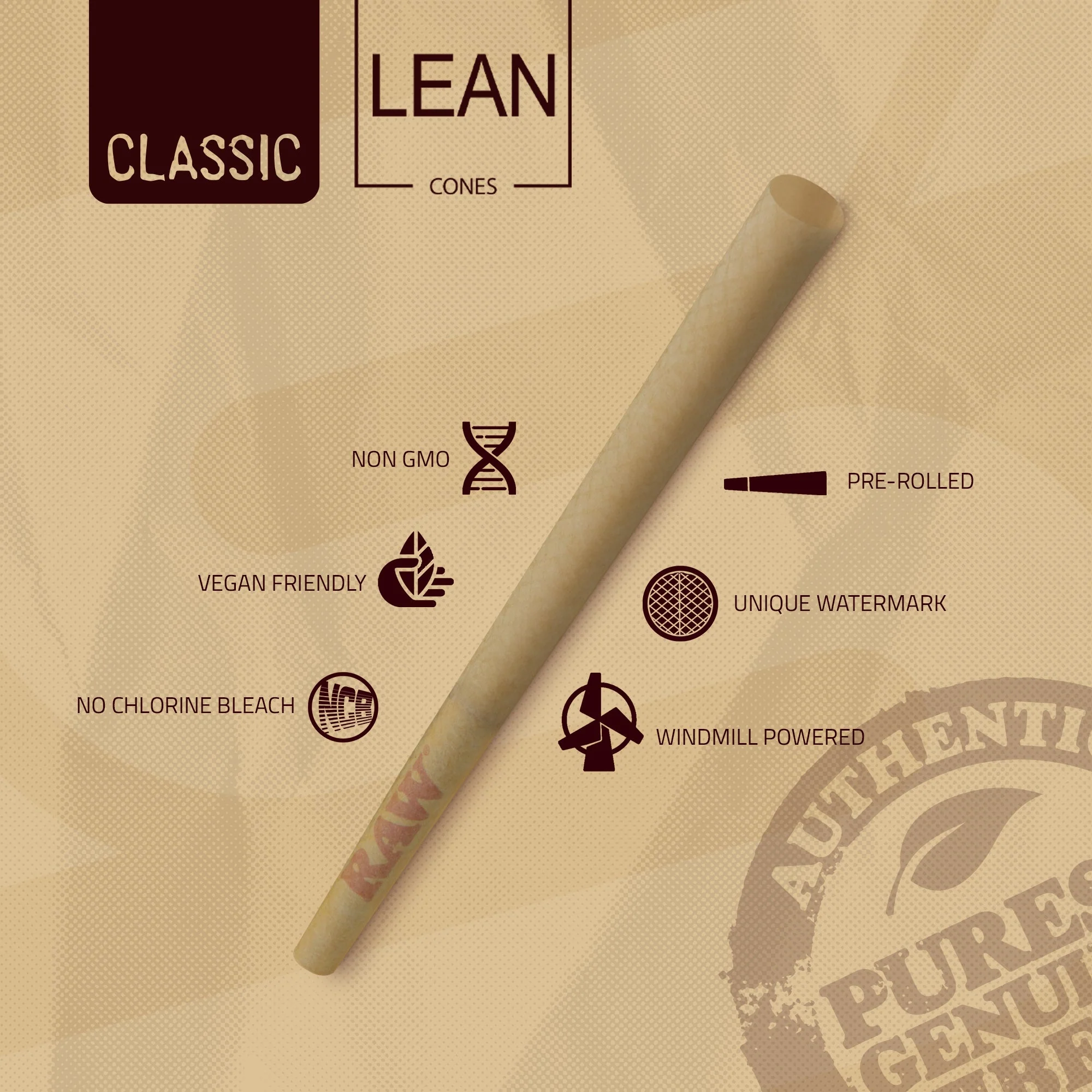 RAW Cones Lean Classic Slow Burning Rolling Papers - Image 4