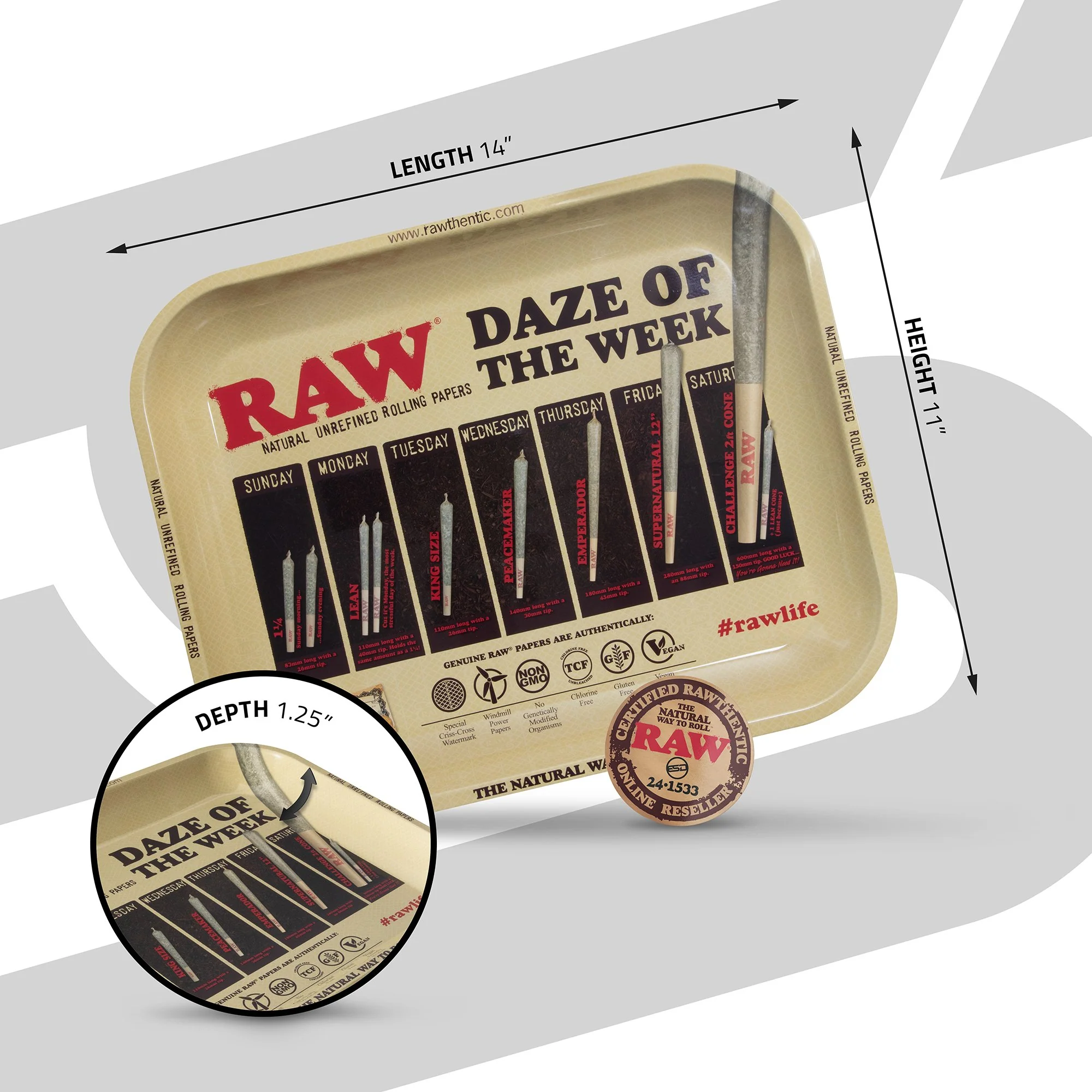 RAW Daze of the Week Rolling Tray | Large - Image 4