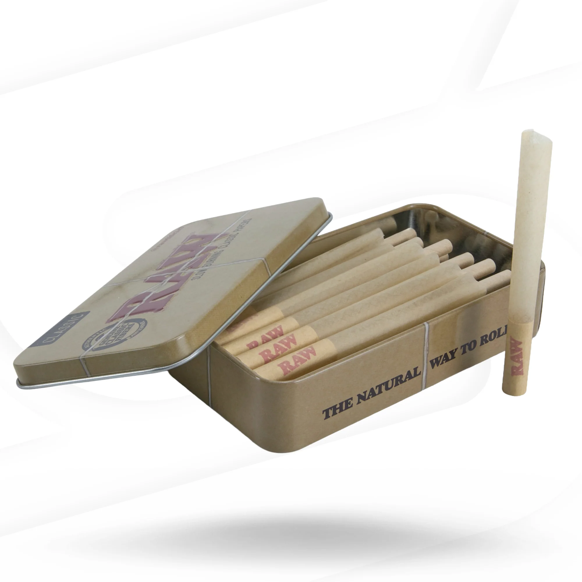 RAW Level Classic Pre Rolled Paper + Tin Can - 20 Pack - Image 3