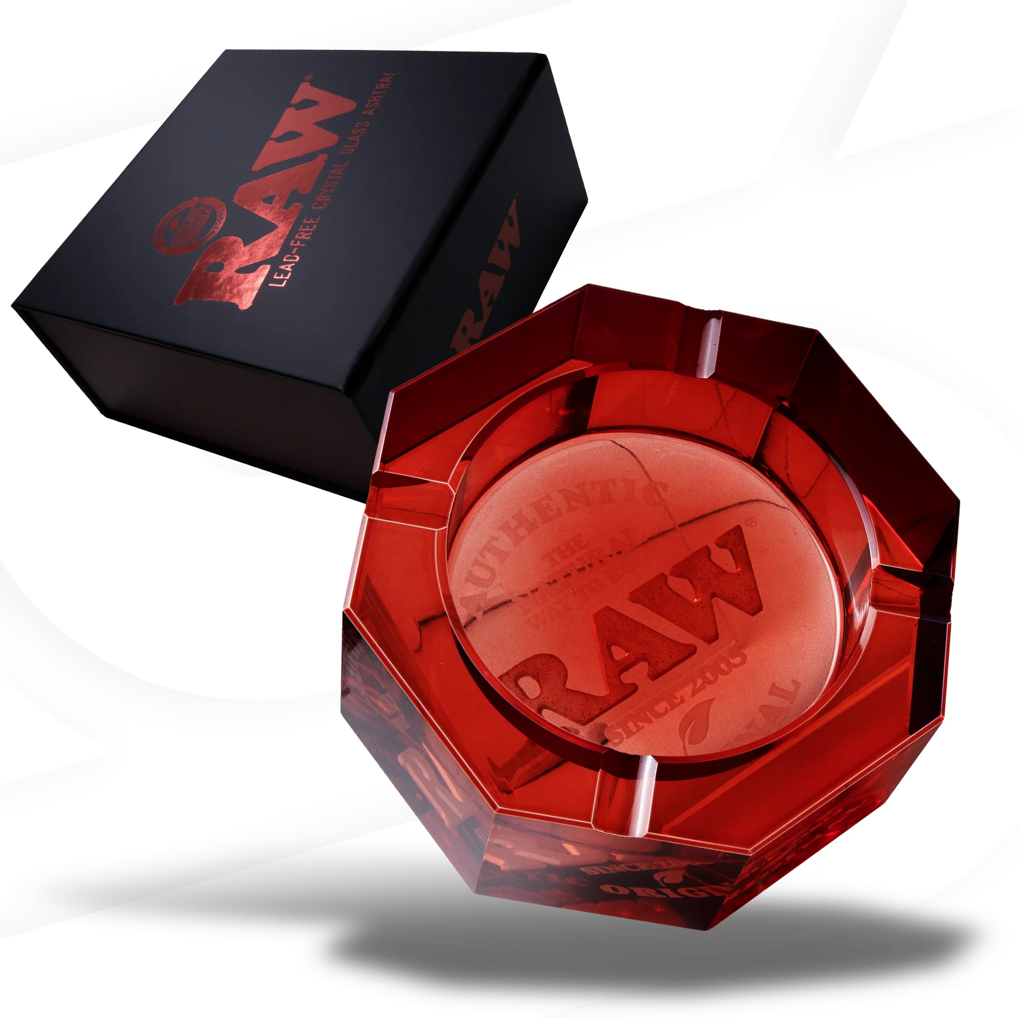 RAW Red Glass Ashtray - Image 4