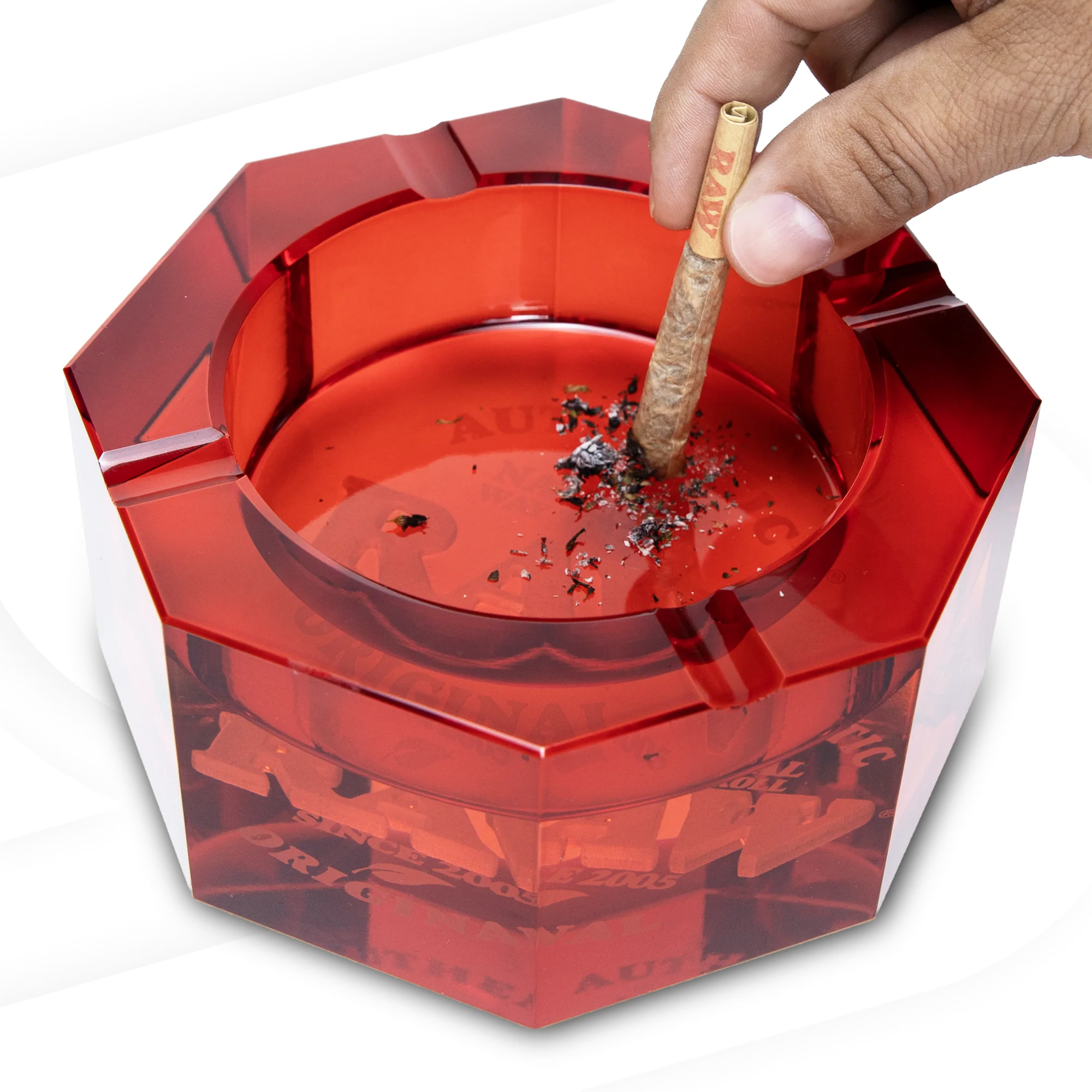 RAW Red Glass Ashtray - Image 6