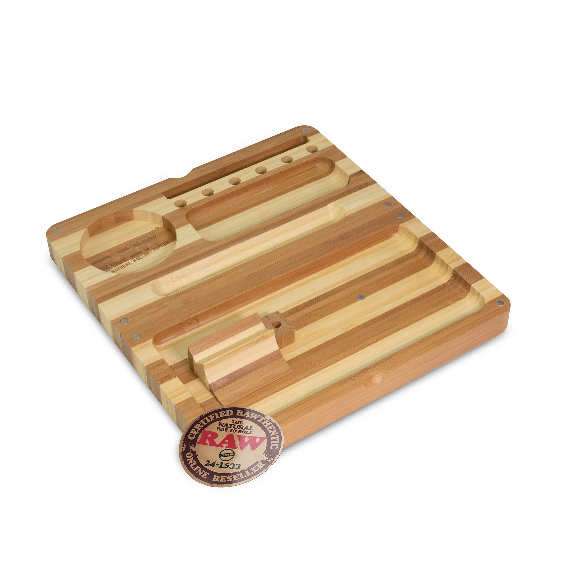 RAW Back Flip Striped Bamboo Rolling Tray - Image 2