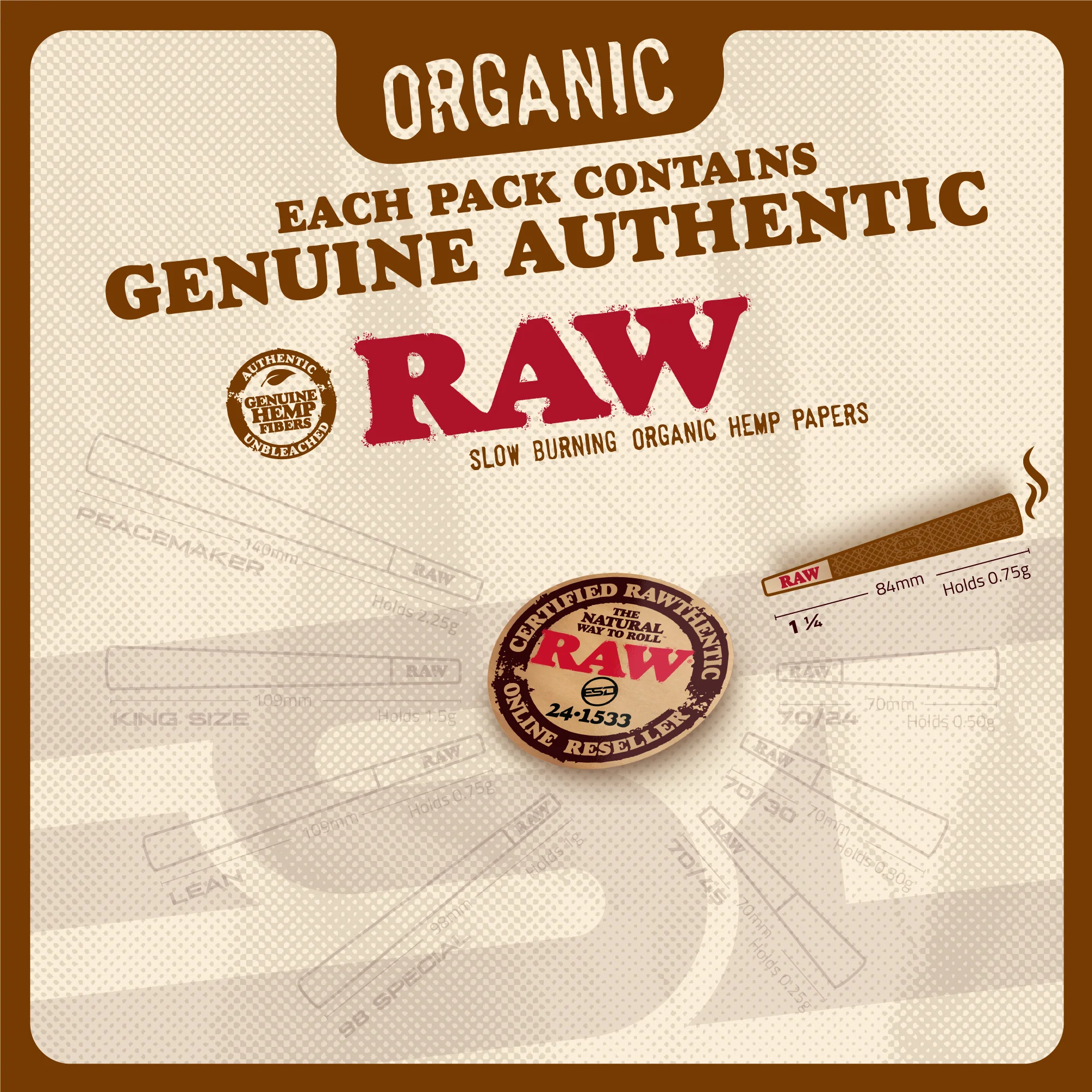 RAW Organic Hemp 1¼ Cones - Image 3