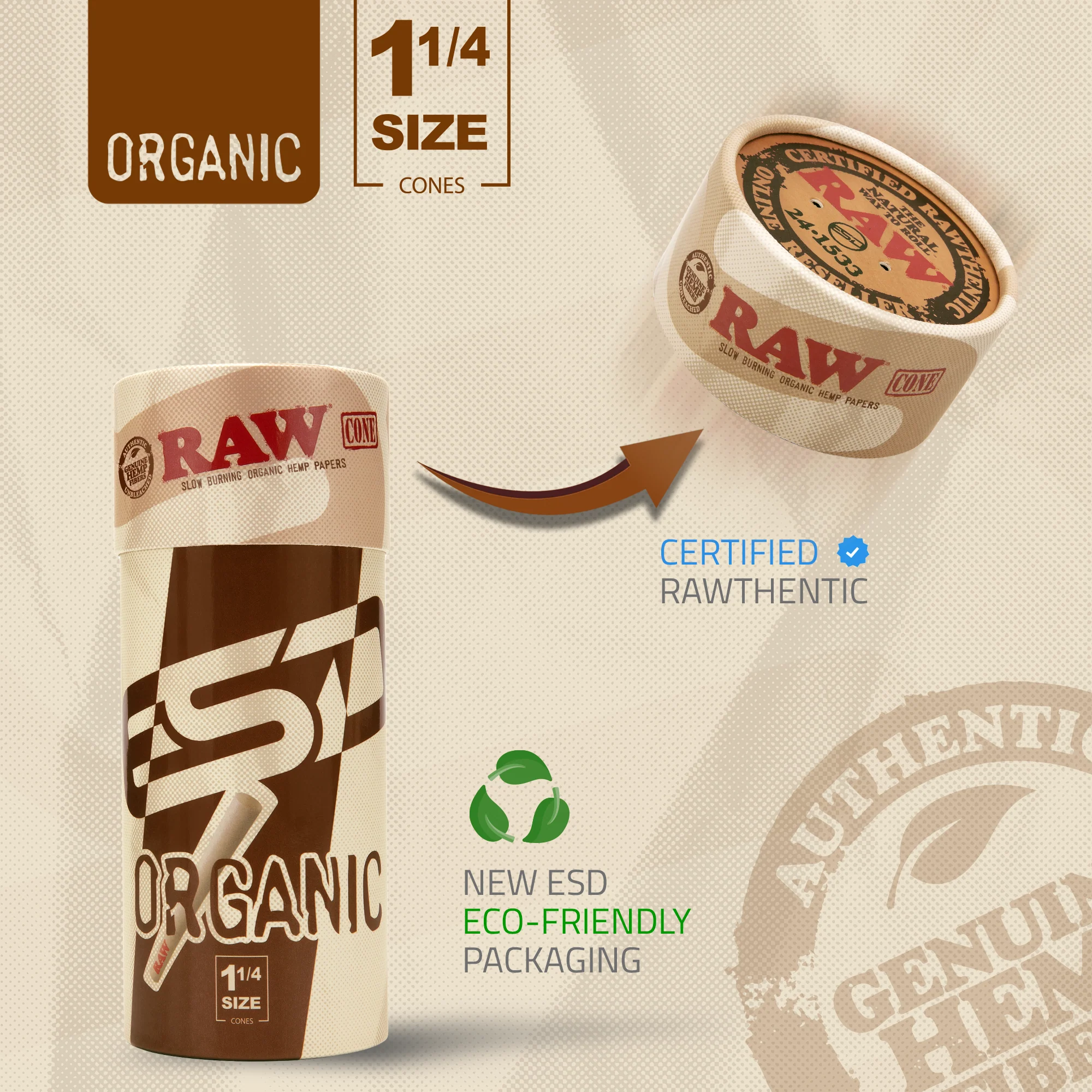 RAW Organic Hemp 1¼ Cones - Image 5