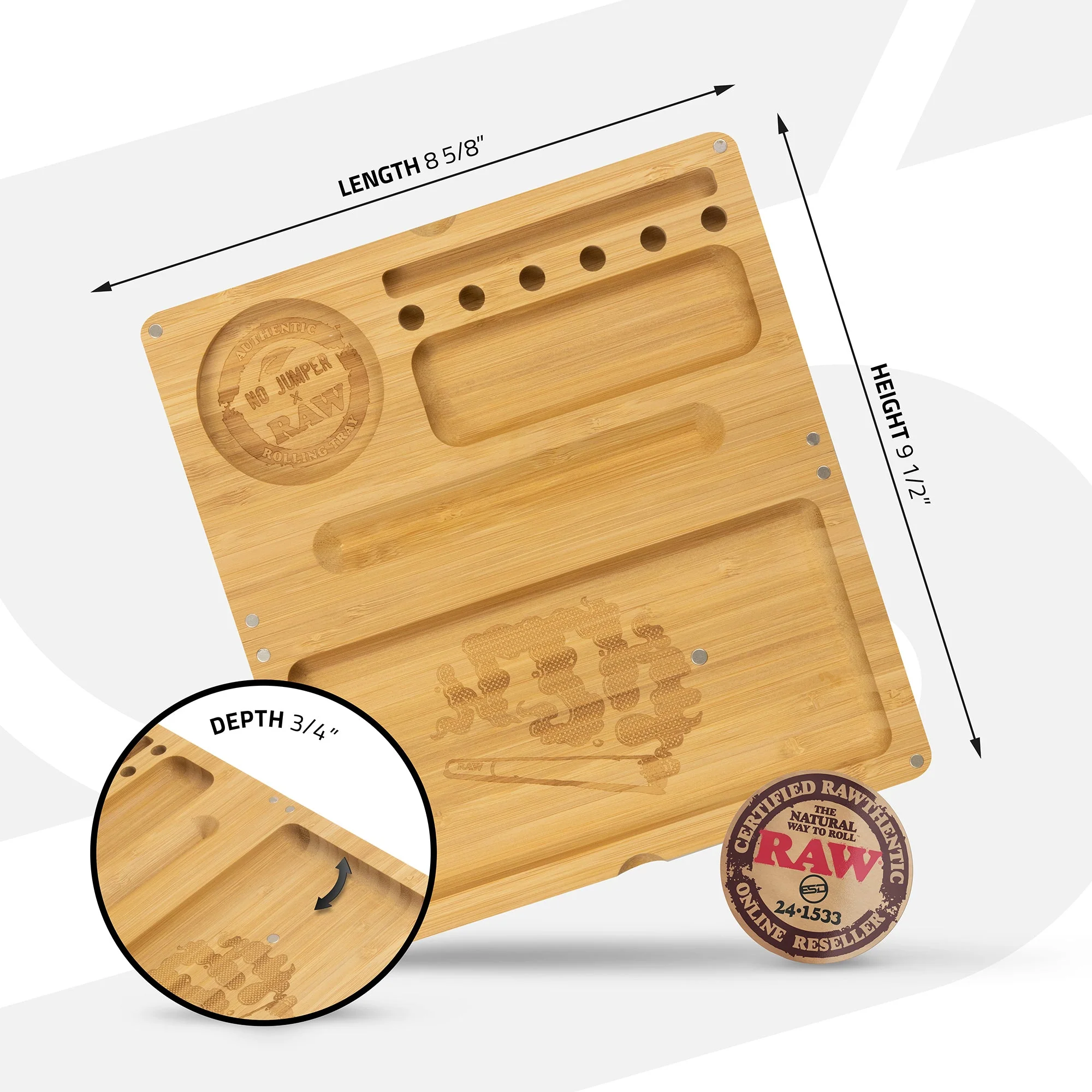RAW X No Jumper Backflip Bamboo Rolling Tray - Image 4